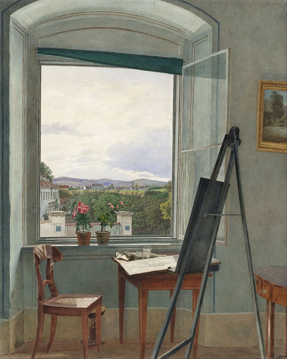 Blick aus dem Atelier des Künstlers in Alservorstadt Richtung Dornbach, 1836 von Jakob Alt