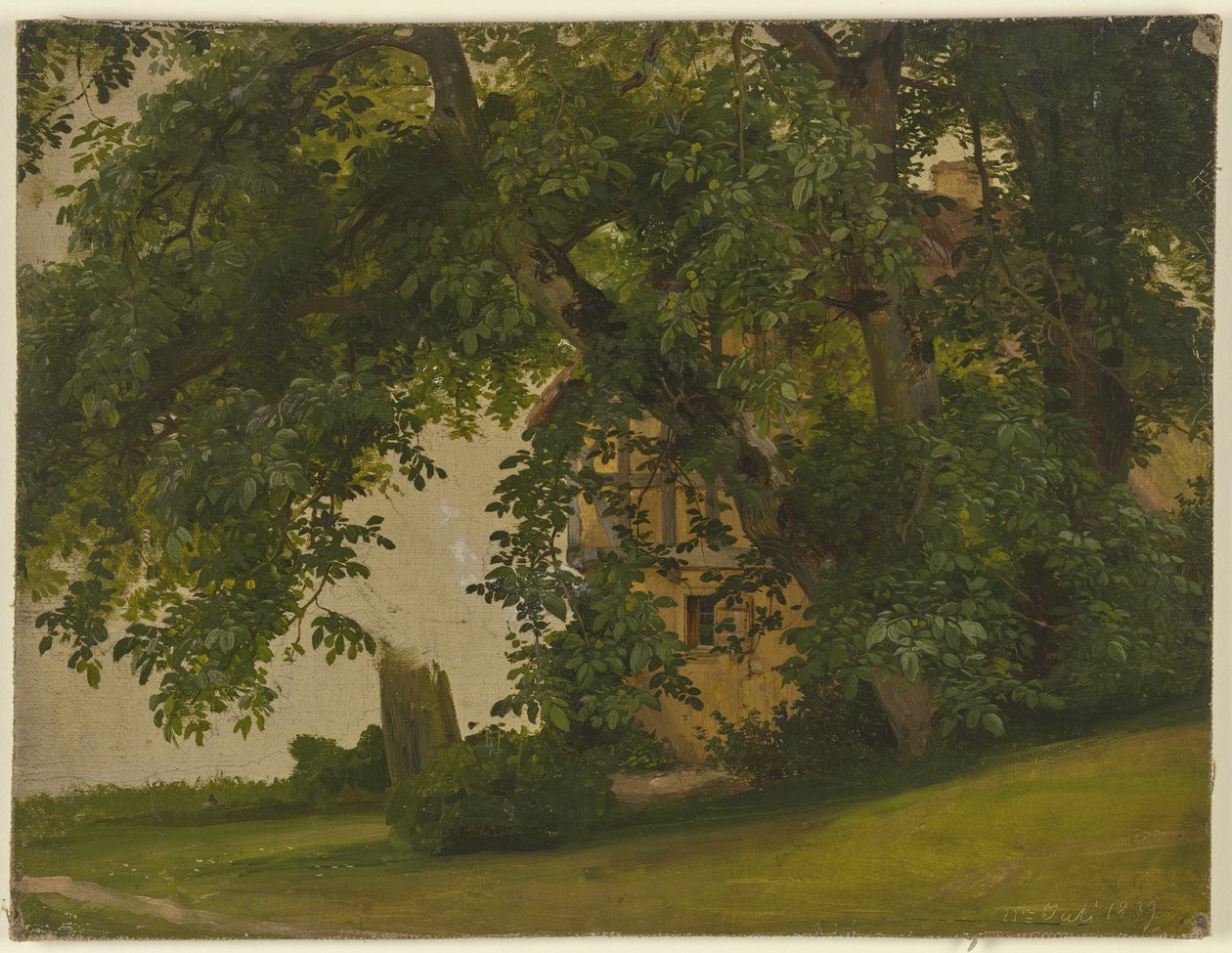 Haus hinter Bäumen von Jakob Becker