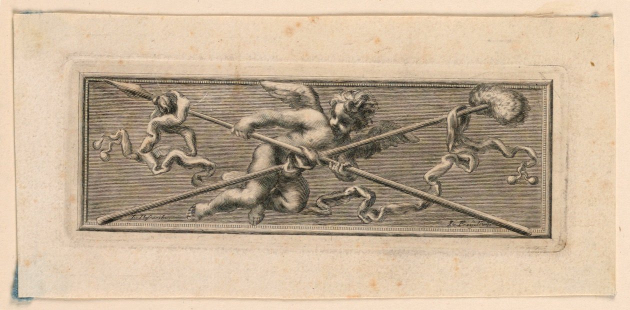 Vignette mit Engeln und Leidenswerkzeugen von Jakob Frey