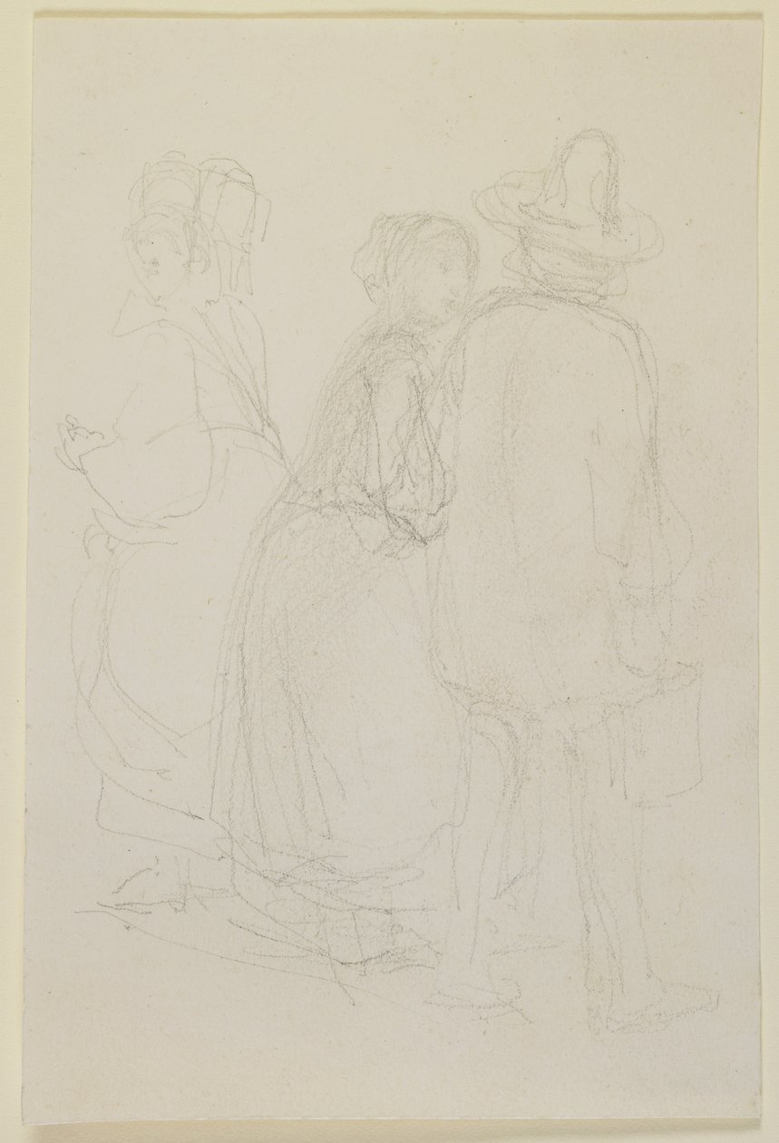 Gruppe von drei stehenden Figuren, 1858 von James Abbott McNeill Whistler