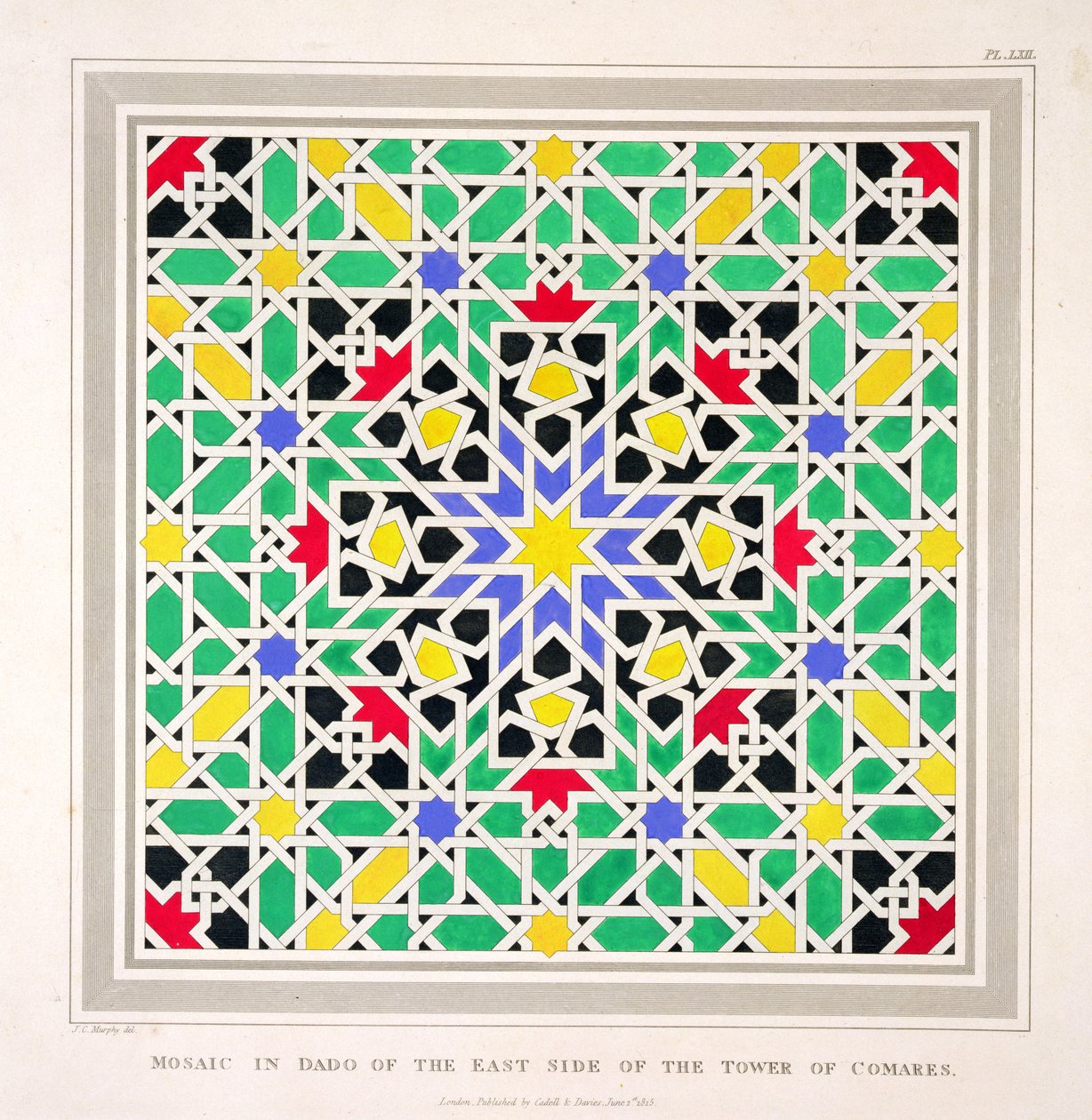 Mosaik im Sockel der Ostseite des Turms von Comares, Alhambra, aus 