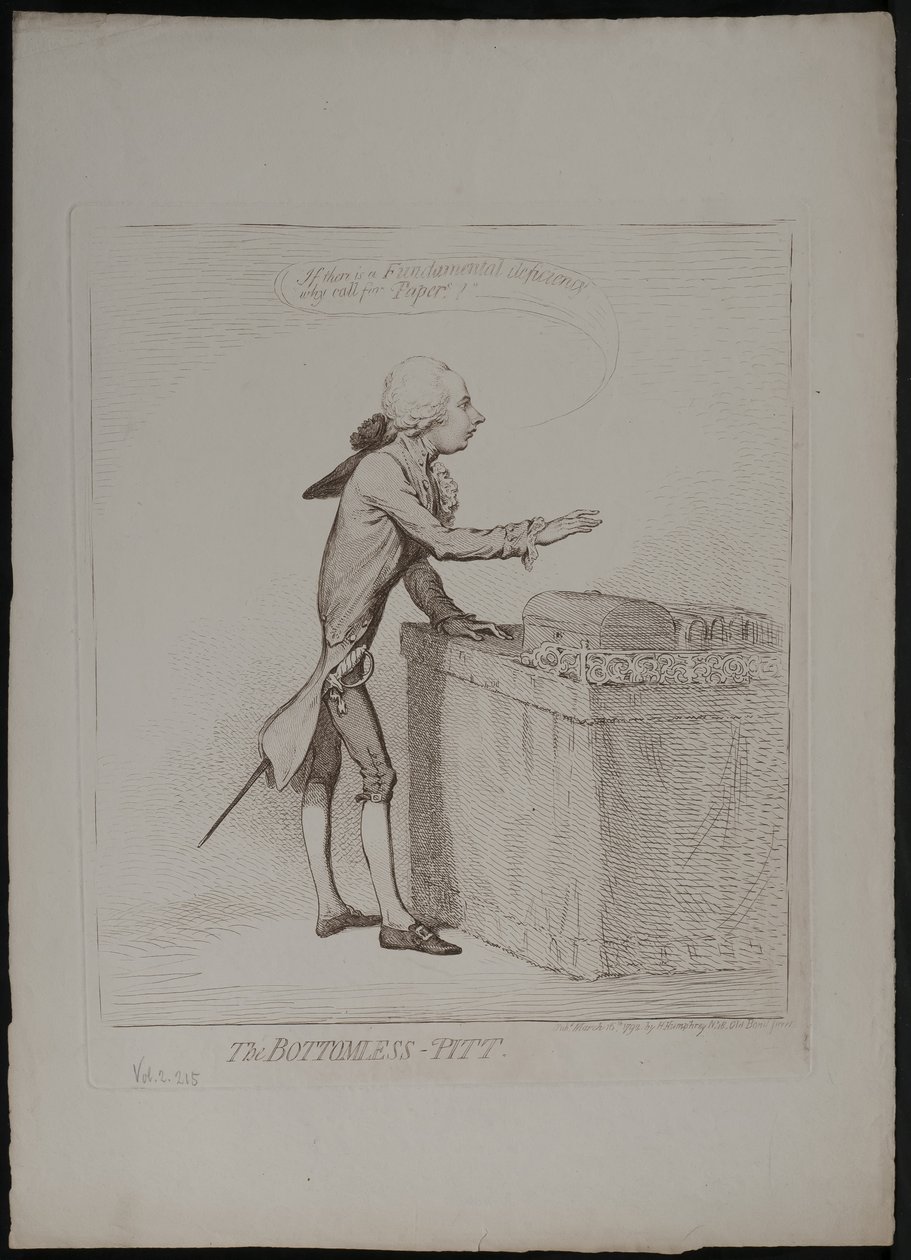 Der bodenlose Pitt, 1792 von James Gillray