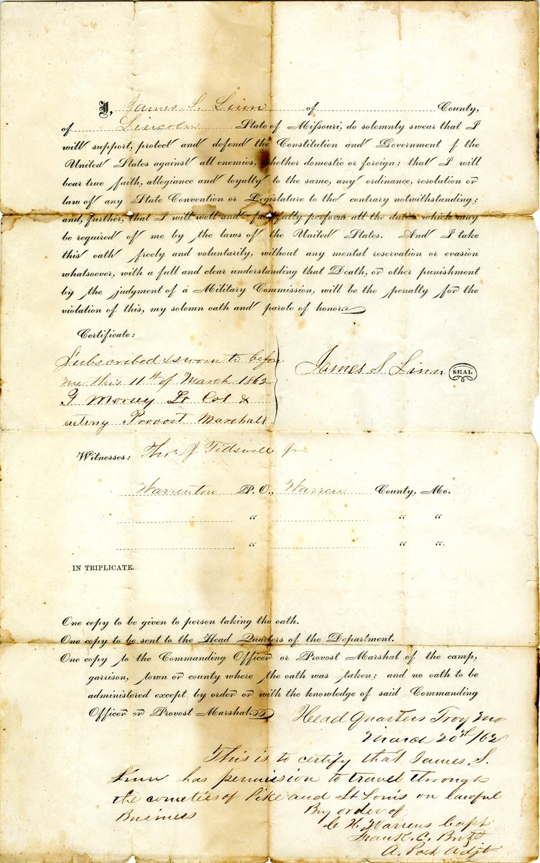 Linn schwört seine Treue zu den Vereinigten Staaten von Amerika von James S. Linn