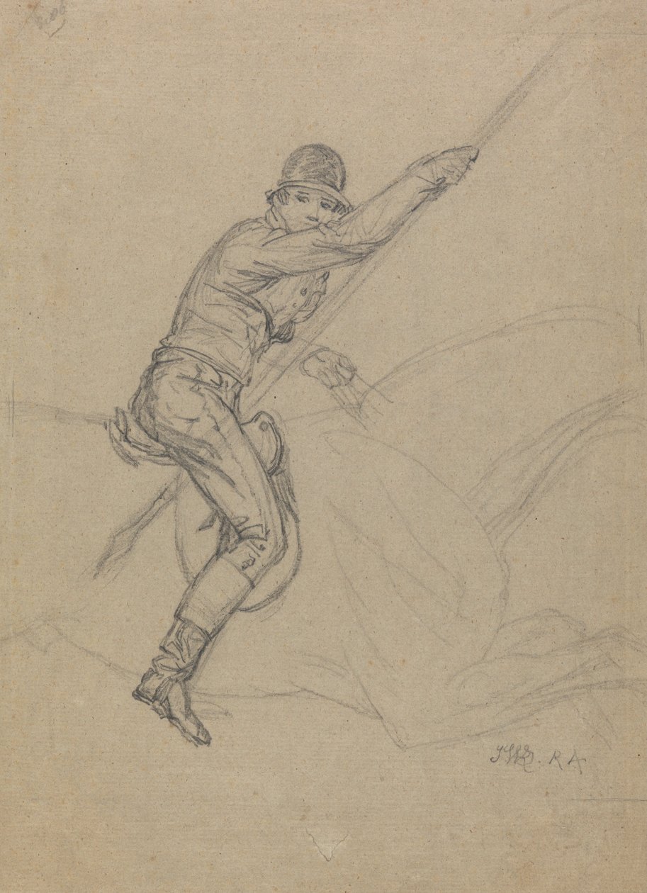 Sir Charles Blunt jagt den Eber und entkommt dem Tiger - eine Studie für eines von vier Gemälden von James Ward