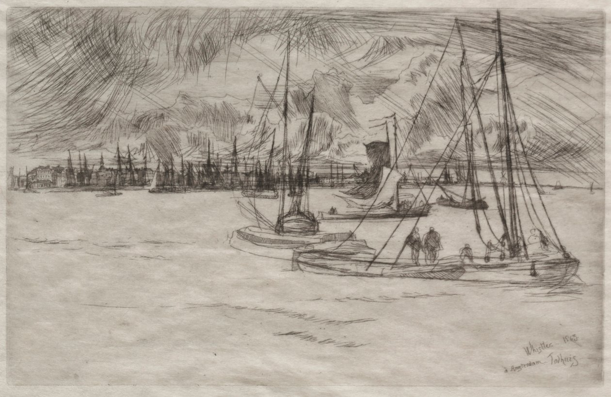 Amsterdam vom Tolhuis, 1863 von James Abbott McNeill Whistler