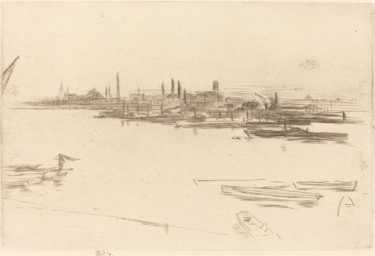 Battersea: Morgendämmerung, 1875 von James Abbott McNeill Whistler