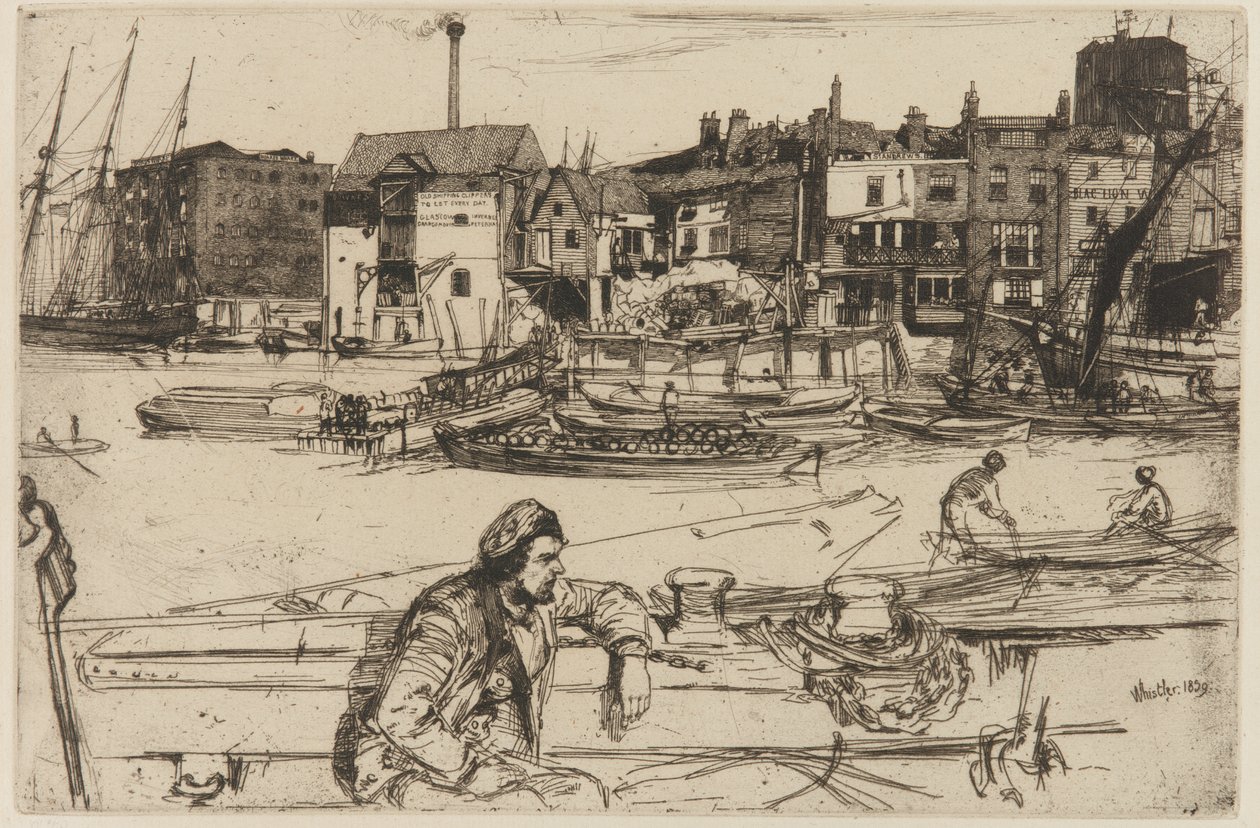 Black Lion Wharf, 1859 von James Abbott McNeill Whistler