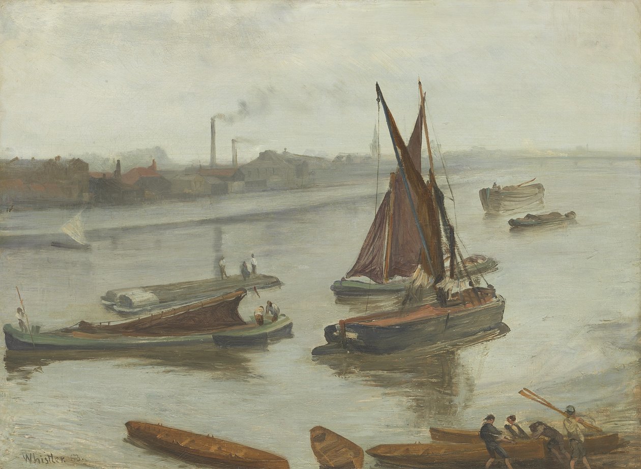 Grau und Silber: Alter Battersea Reach von James Abbott McNeill Whistler