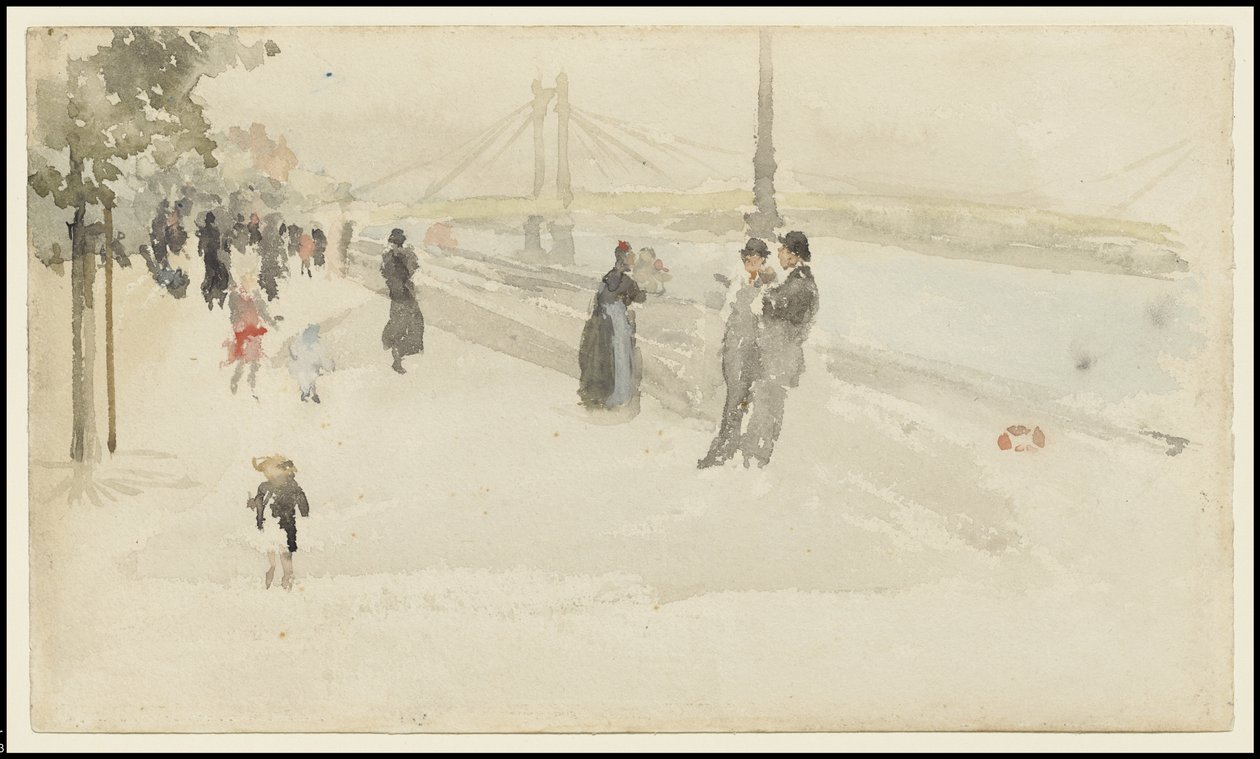 Rosa und Silber - Chelsea, die Uferpromenade von James Abbott McNeill Whistler