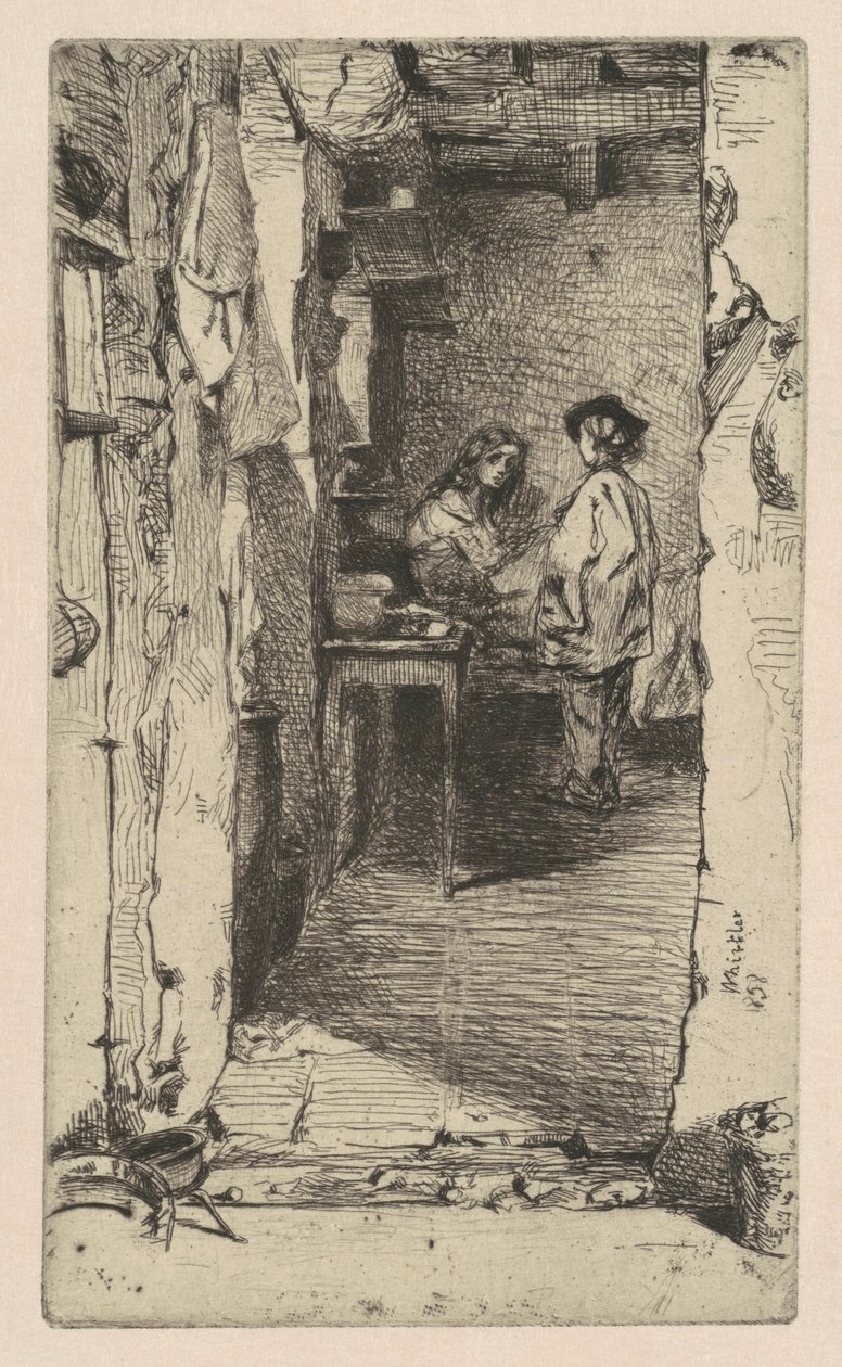 Lumpensammler, Quartier Mouffetard, Paris, 1858 von James Abbott McNeill Whistler