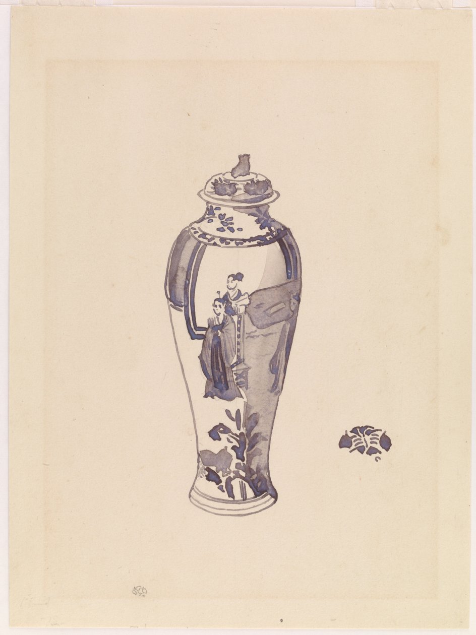 Vase mit leicht gewölbtem Körper, 1876-1878 von James Abbott McNeill Whistler