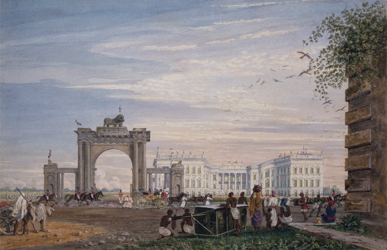 Ein Blick auf das Regierungshaus, von Osten, Kalkutta, c.1820 von James Baillie Fraser