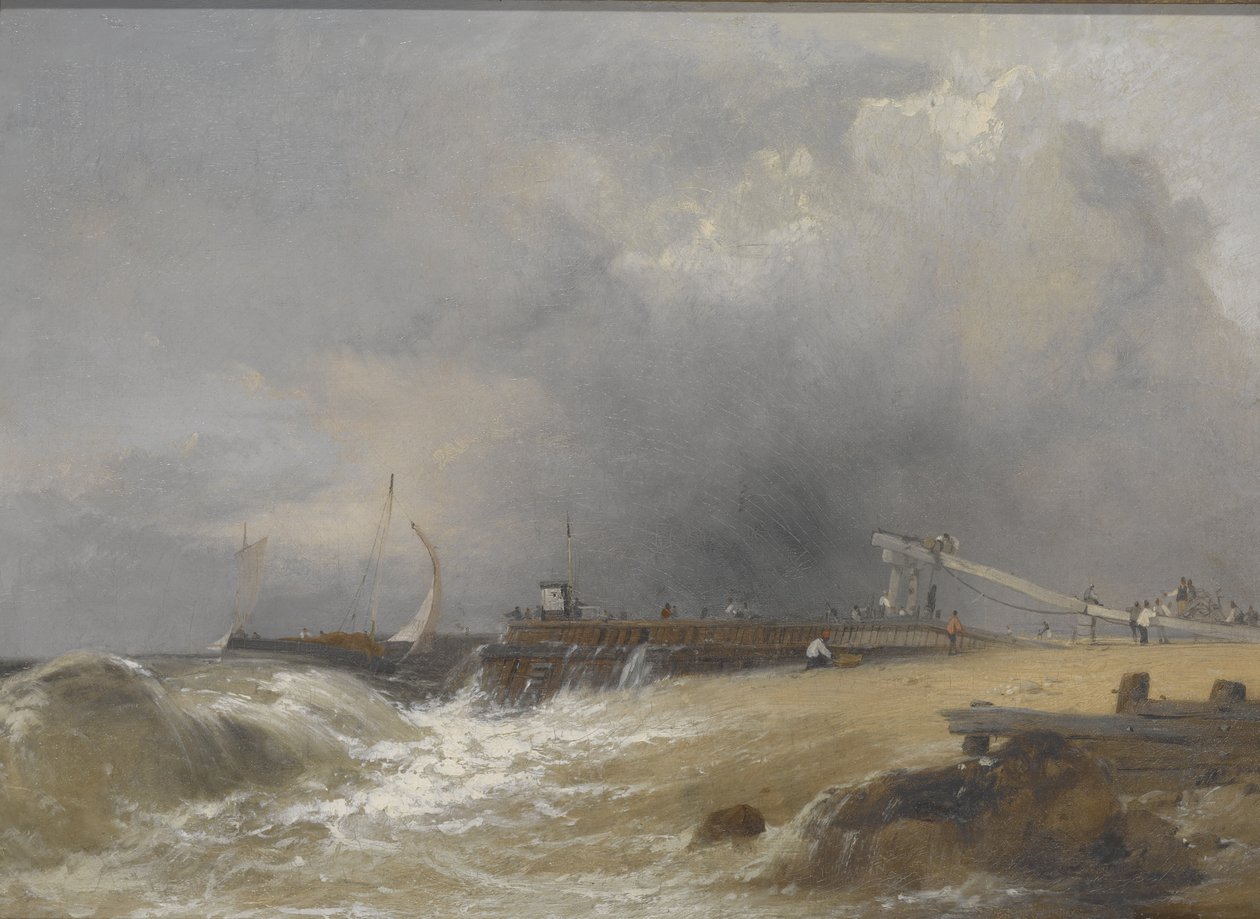 Littlehampton Pier an der Küste von Sussex, ca. 1842 von James Baker Pyne