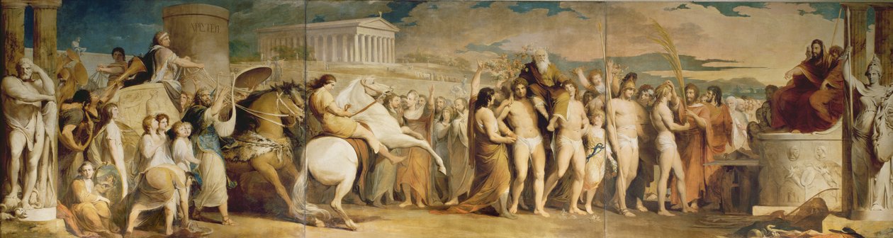 Krönung der Sieger in Olympia, dritter in der Serie Der Fortschritt der menschlichen Kultur und des Wissens, ca. 1777-84 von James Barry