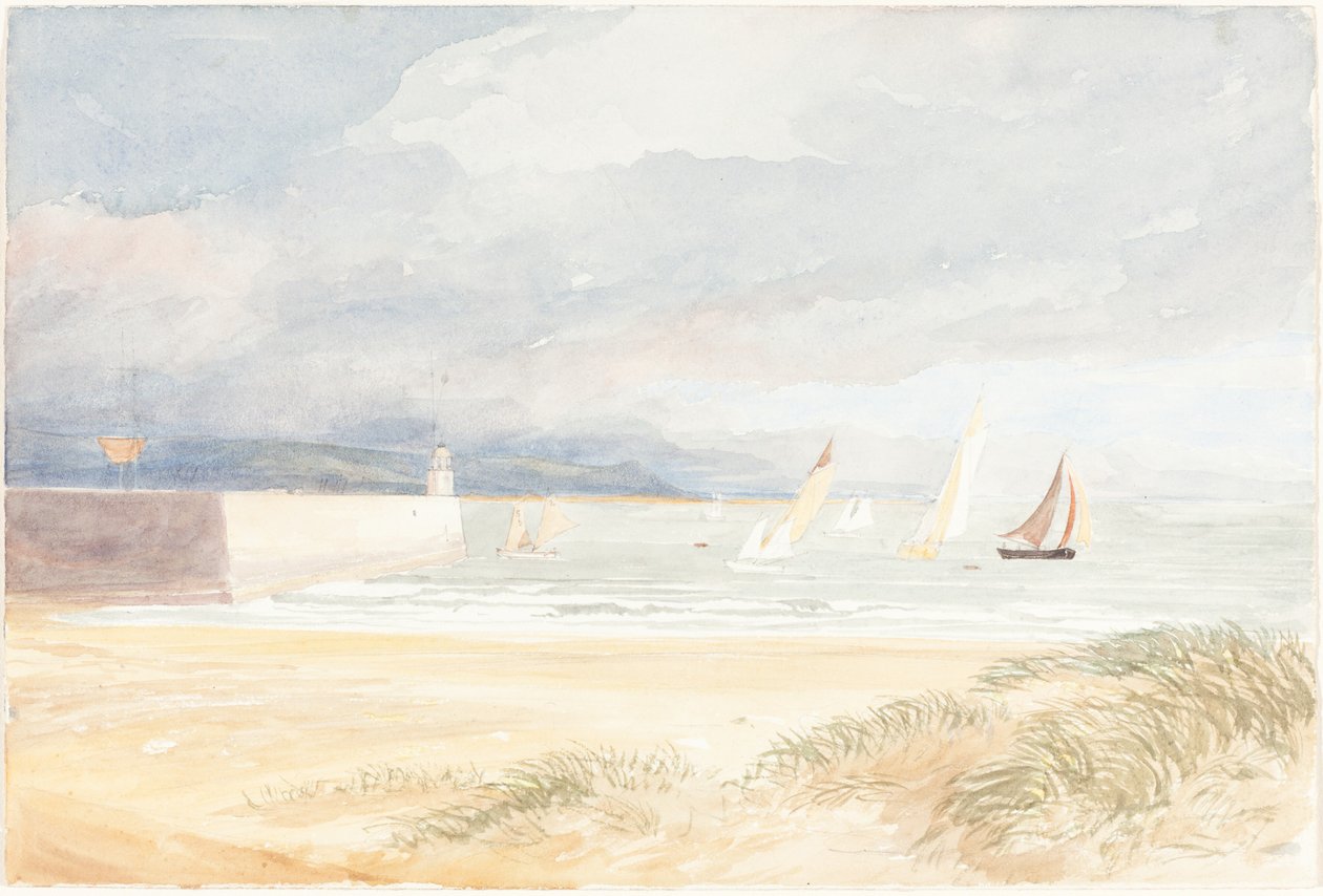 Küstenszene mit Segelbooten in Portland, Dorset von James Bulwer