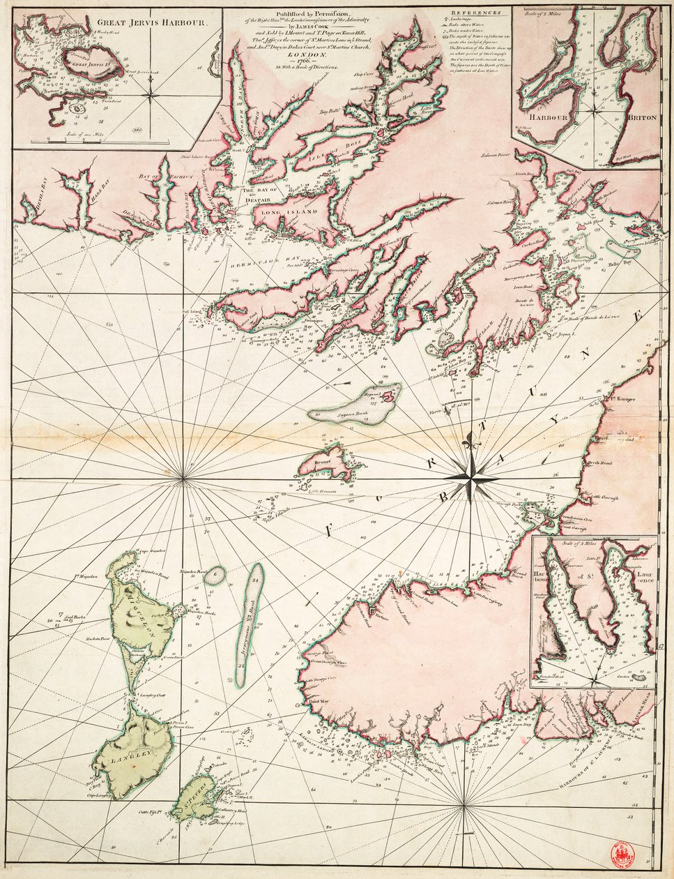 Teil der Südküste von Neufundland einschließlich Fortune Bay von James Cook