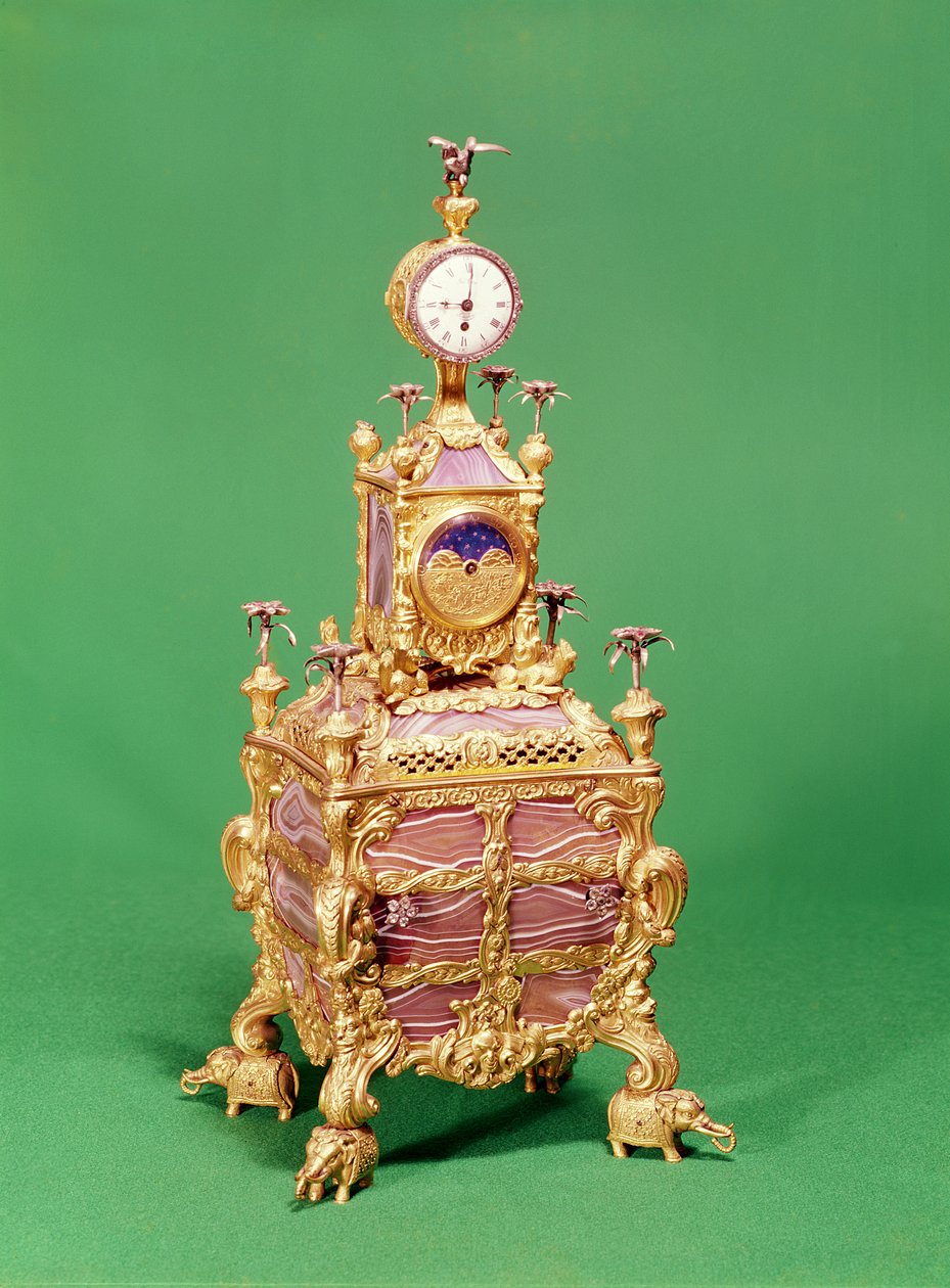 George III musikalische Tischuhr, ca. 1766 von James Cox