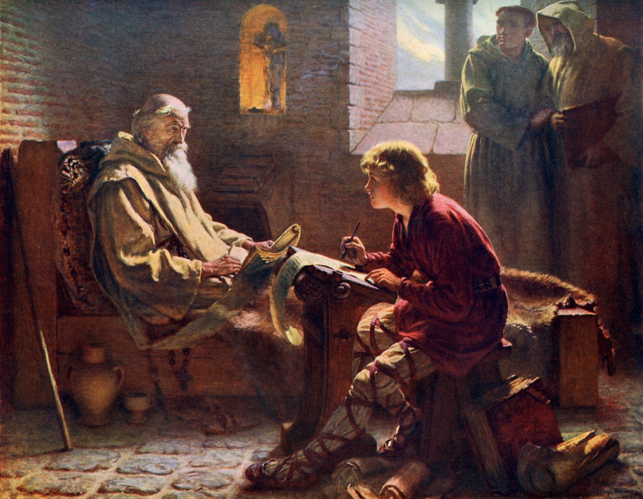 Der ehrwürdige Beda übersetzt das letzte Kapitel des Johannes, 1926 von James Doyle Penrose