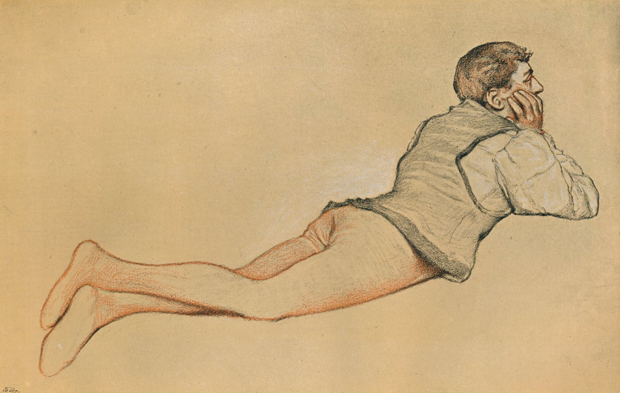 Boccaccio: Die Eröffnungsszene im Decamerone Decameron, um 1900 von James Dromgole Linton