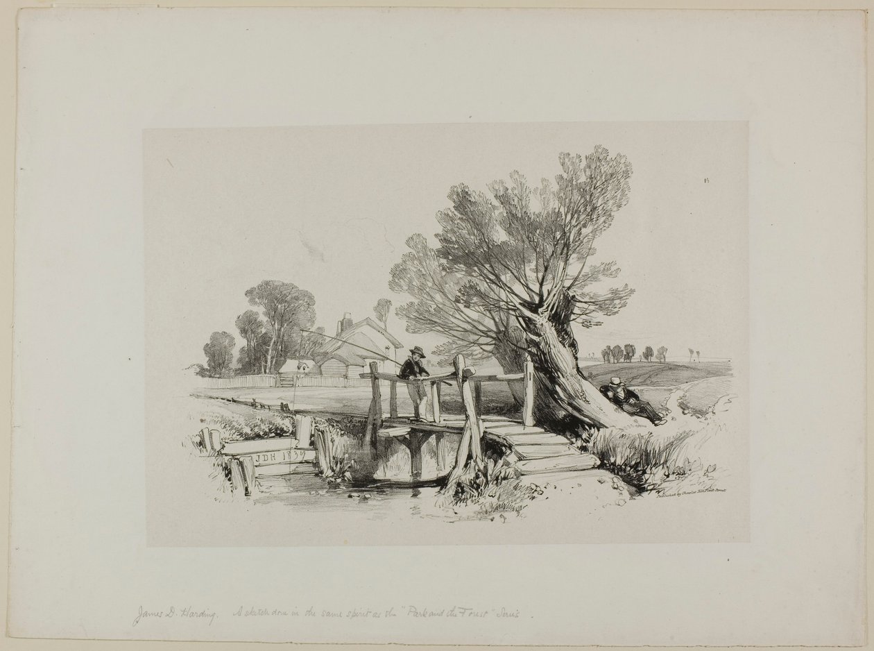 Landschaft mit Junge beim Angeln von James Duffield Harding