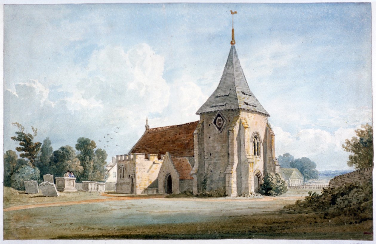 Thirnham Kirche, nahe Maidstone, Kent, 19. Jahrhundert von James Duffield Harding