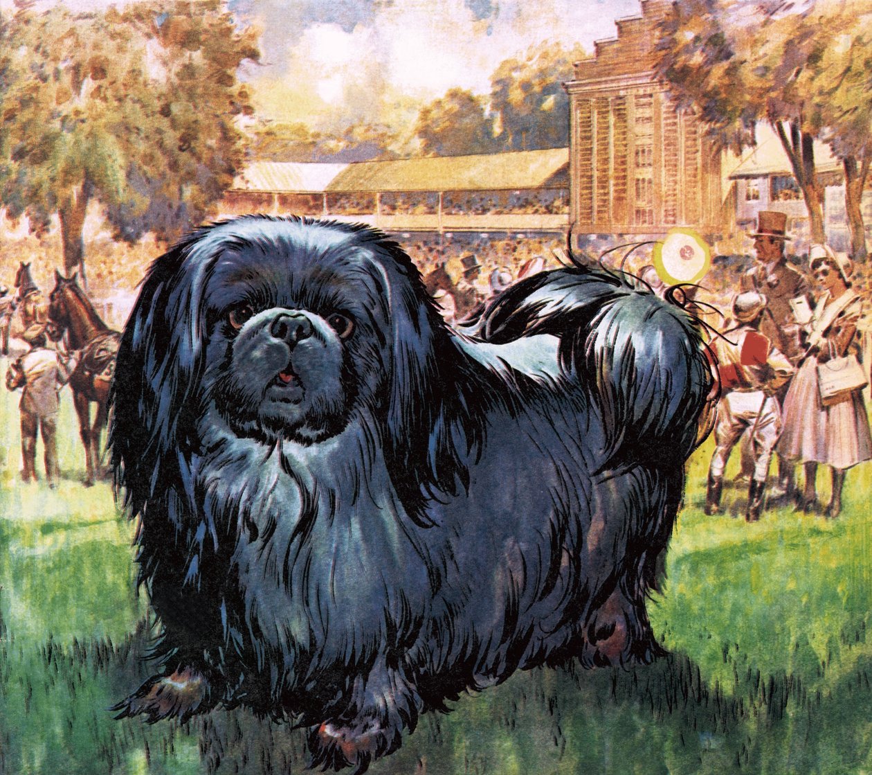 Schwarzer Ritter. Der Pekinese-Hund des Künstlers Sir Alfred Munnings. von James Edwin McConnell