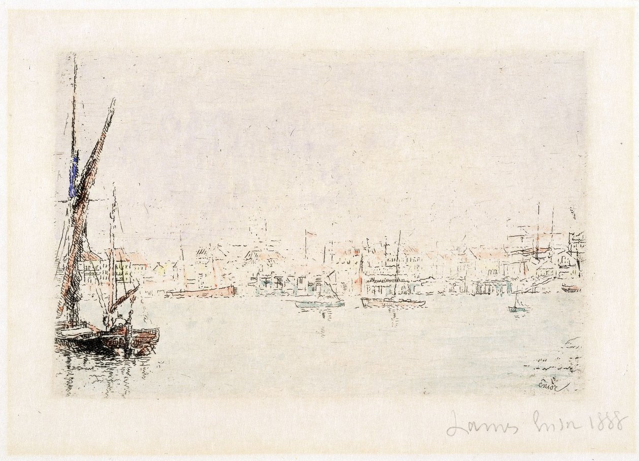 Ansicht des Hafens von Ostende von James Ensor