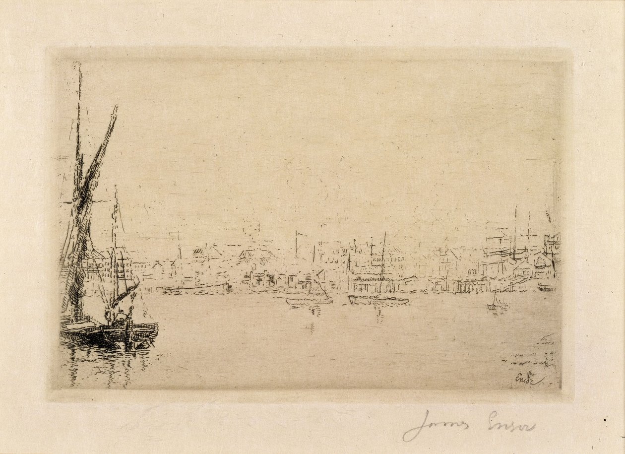 Blick auf den Hafen von Ostende von James Ensor