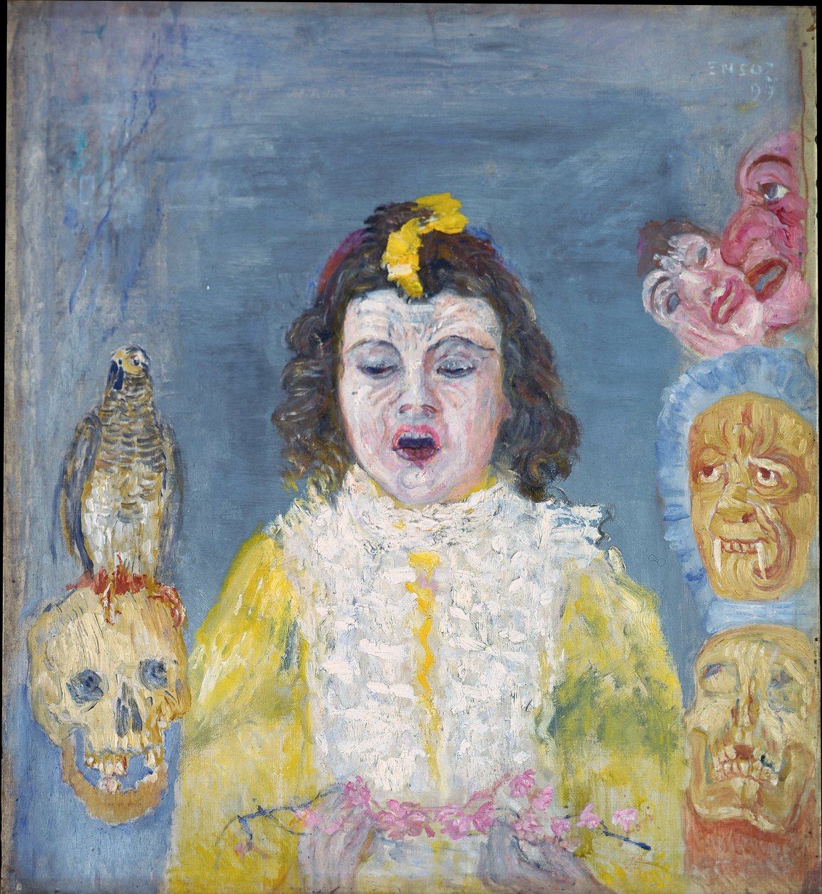 Mädchen mit Masken (Kommunion) von James Ensor