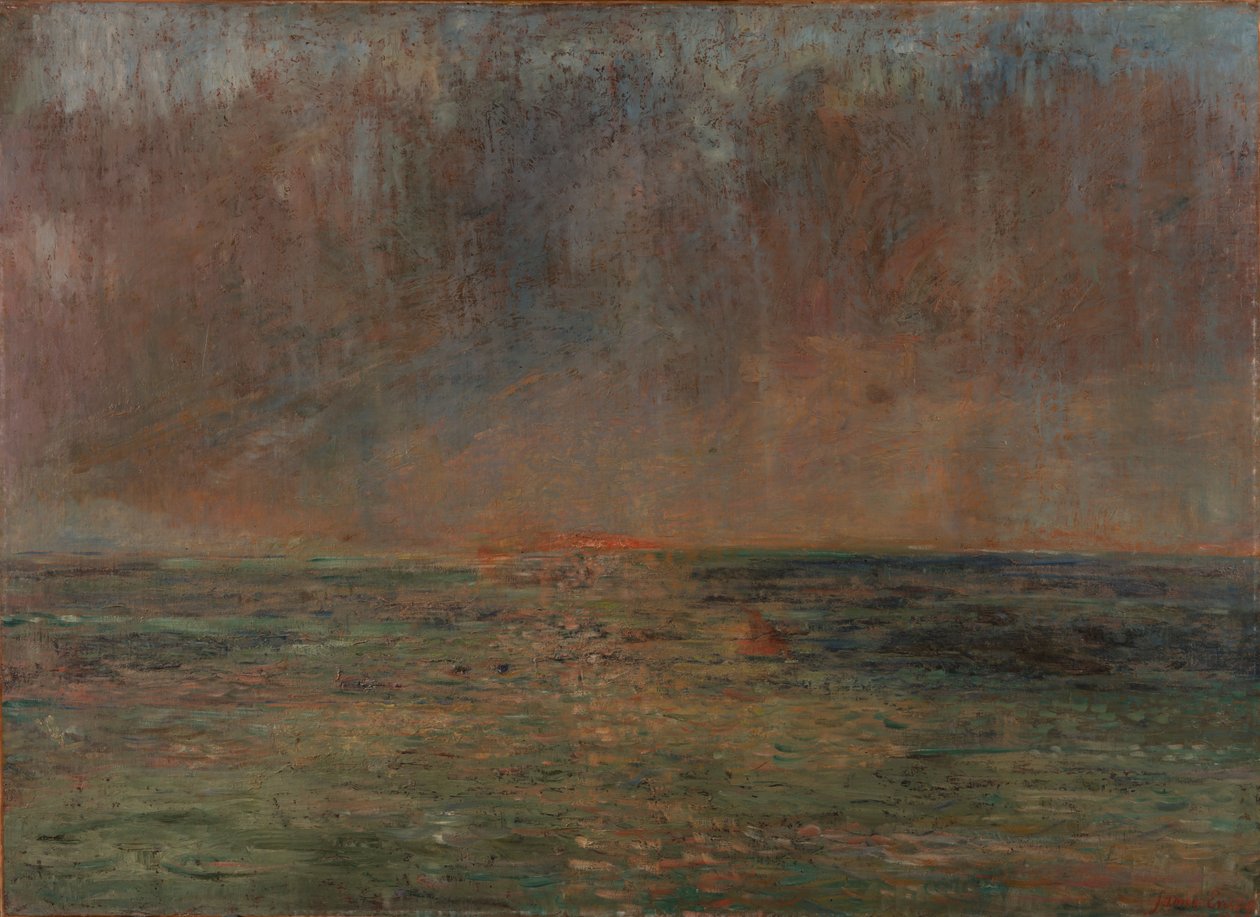 Große Meereslandschaft - Sonnenuntergang von James Ensor