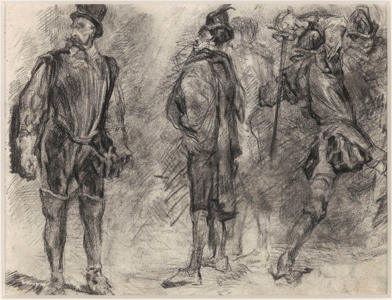 Drei spanische Soldaten, einer mit einem Schwert von James Ensor