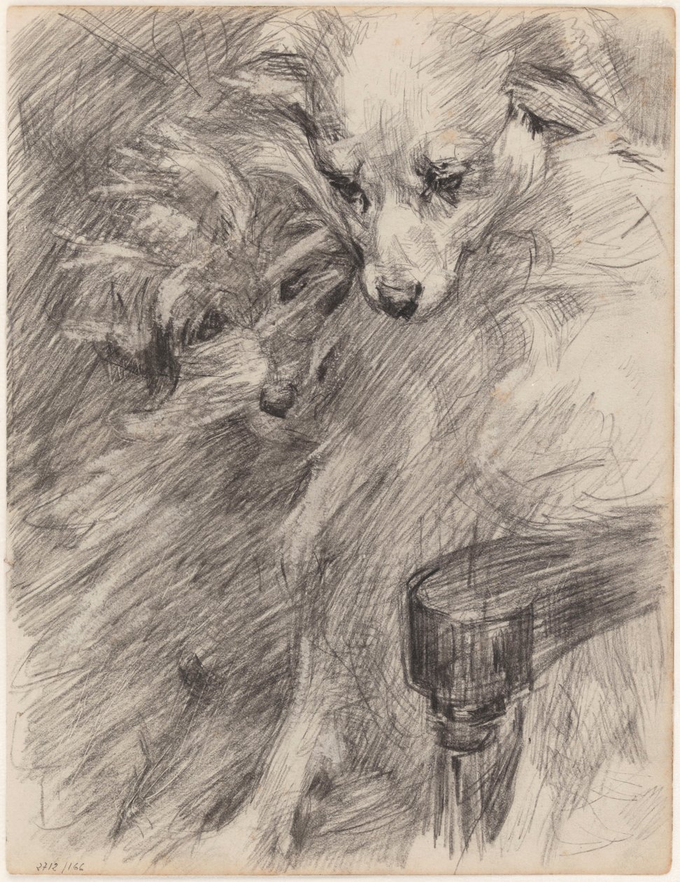 Zwei Hunde in einem Sessel von James Ensor