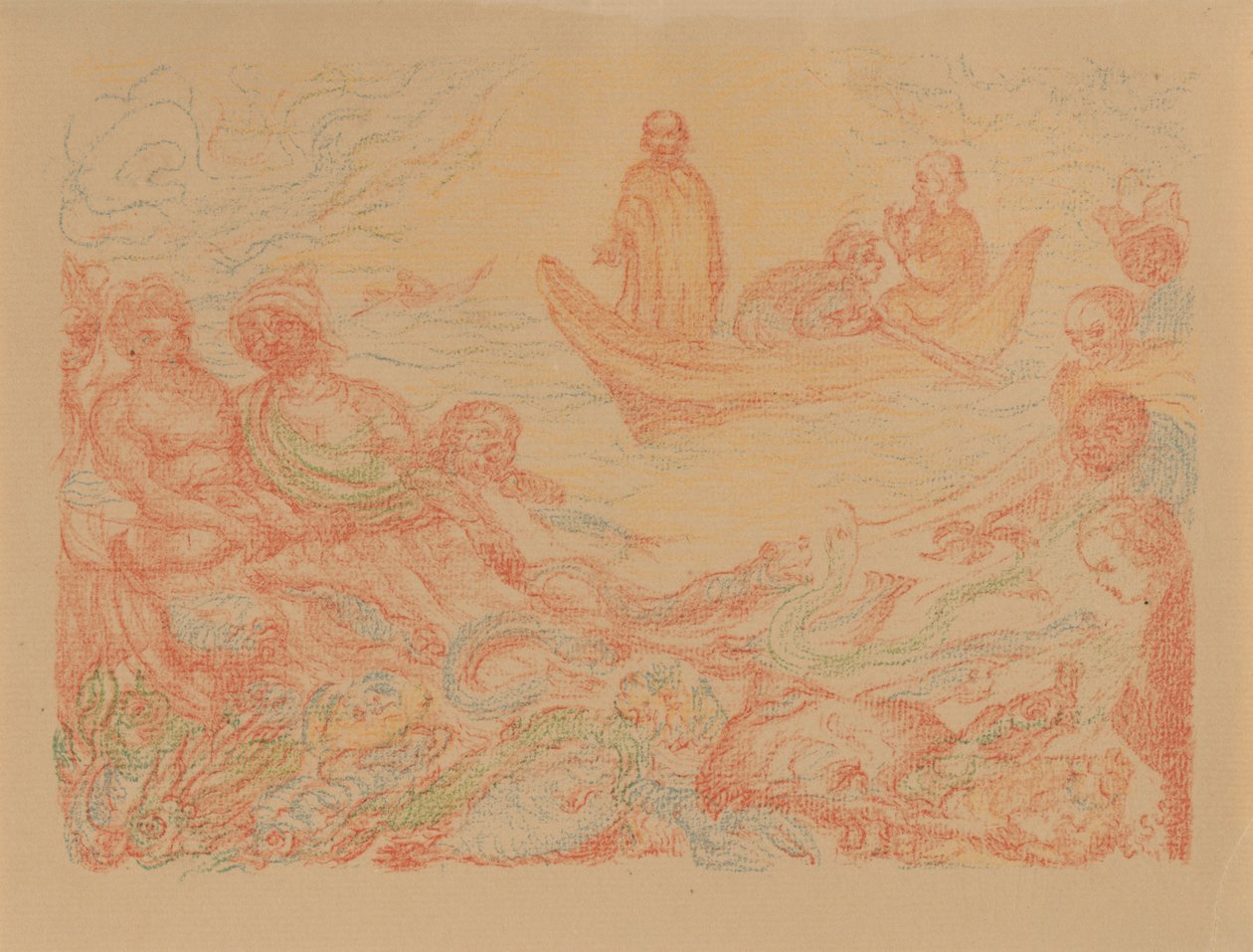 XIII. Der wunderbare Fischfang (aus: Szenen aus dem Leben Christi) von James Ensor