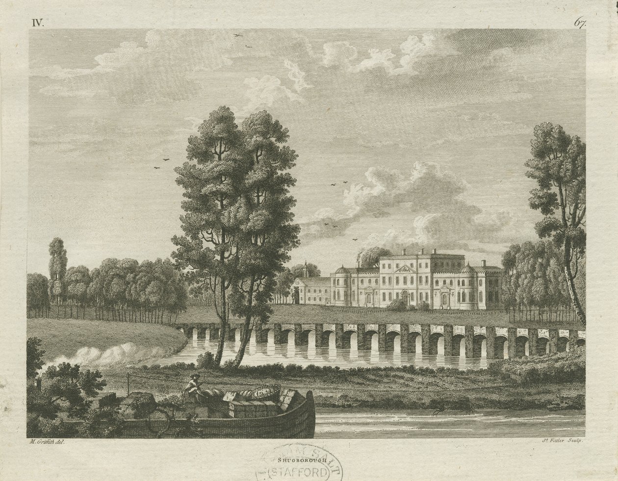 Shugborough Hall: Gravur von James Fittler