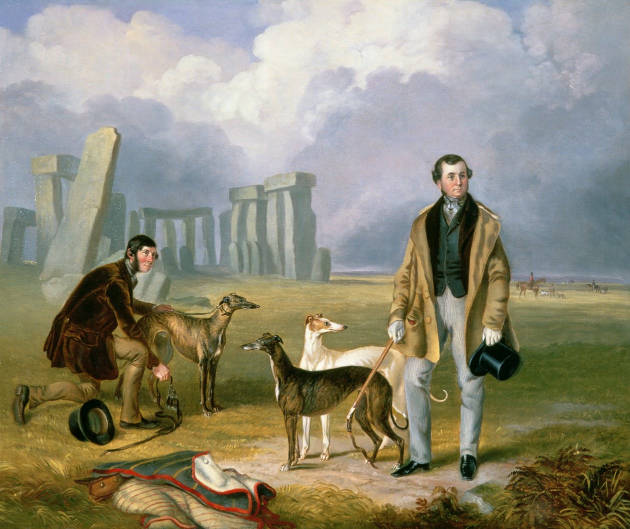 Charles Randell mit Windhunden, 1849 von James Flewitt Mullock