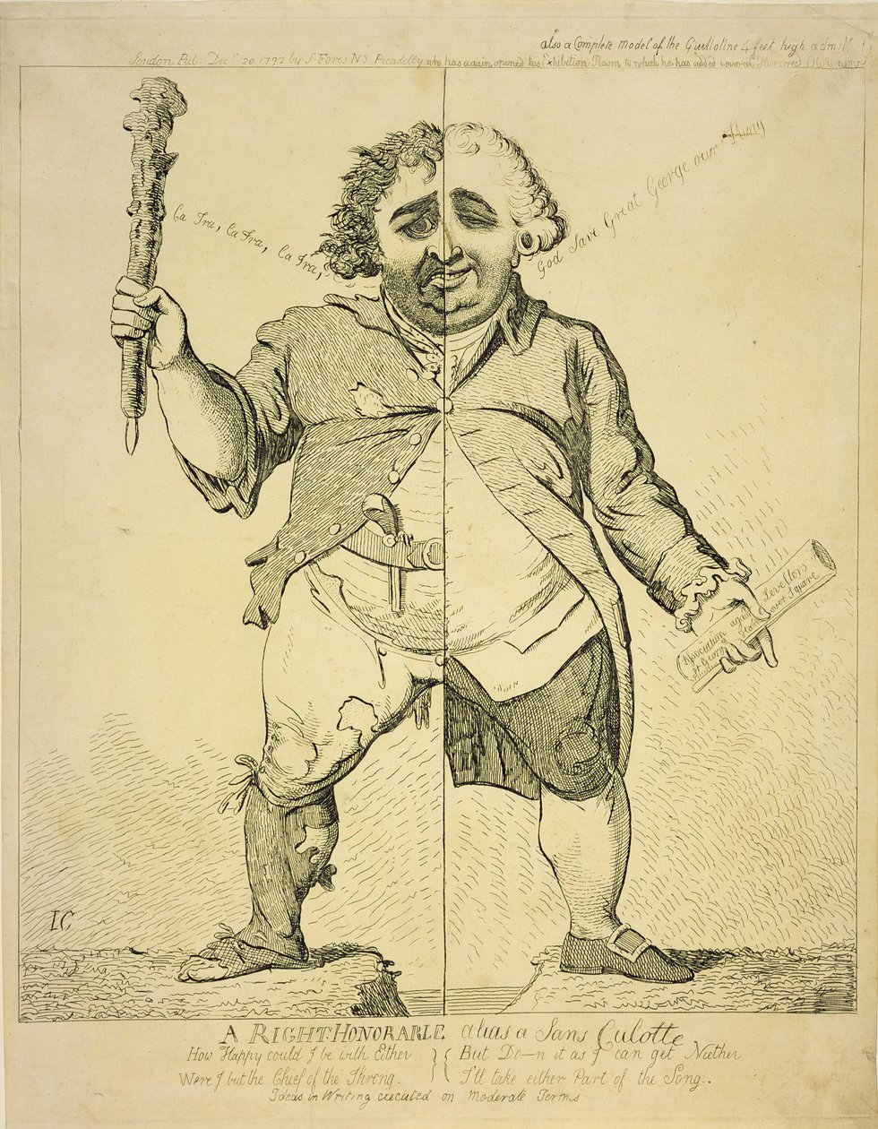 Ein Ehrenwerter alias ein Sansculotte, veröffentlicht von S. Fores, 1802 von James Gillray