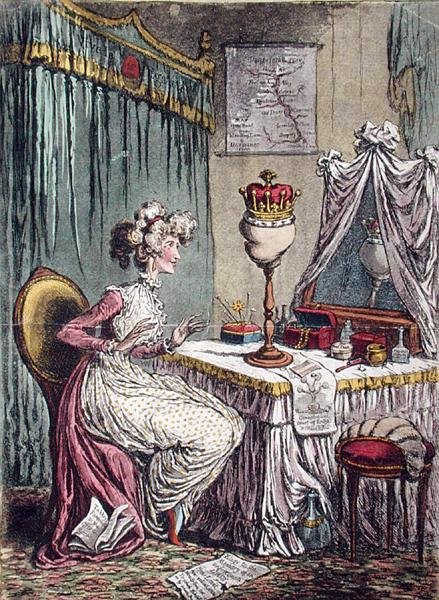 Betrachtungen über eine Krone, veröffentlicht von Hannah Humphrey im Jahr 1807 von James Gillray