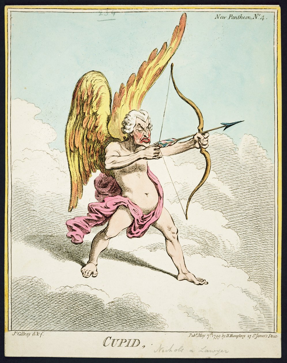 Amor, aus dem Neuen Pantheon Nr. 4, veröffentlicht von Hannah Humphrey, 1799 von James Gillray