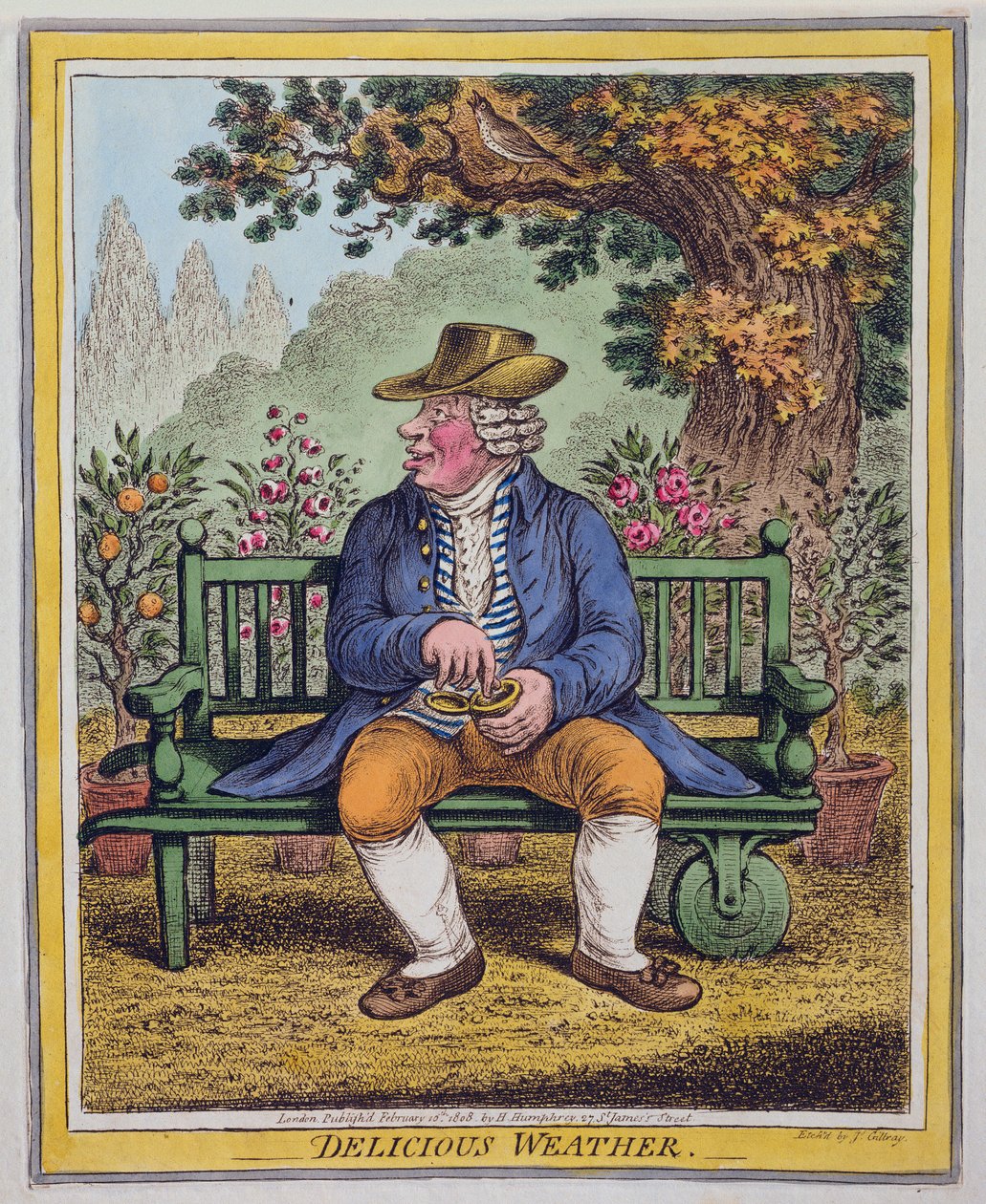 Köstliches Wetter, veröffentlicht von Hannah Humphrey, 1808 von James Gillray
