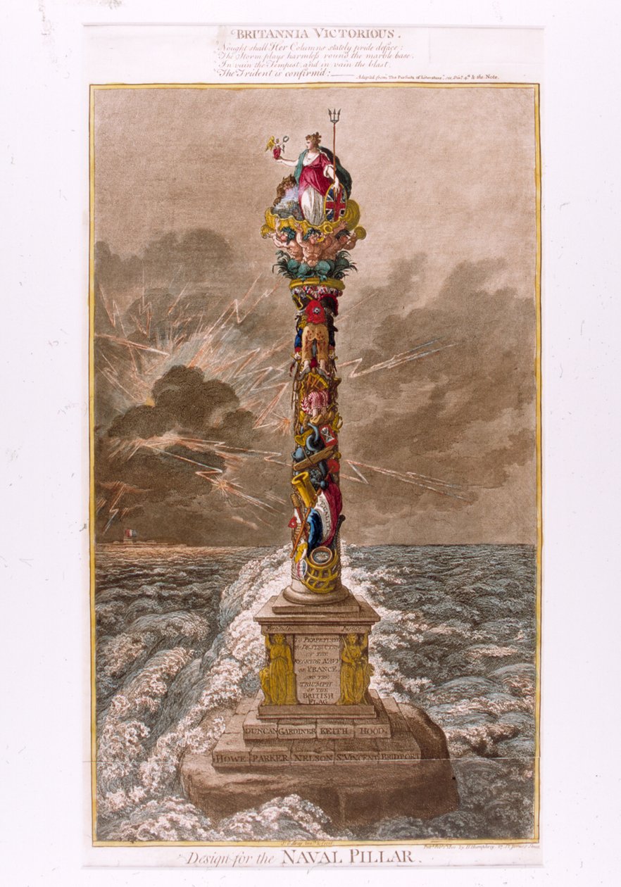 Entwurf für die Marine-Säule, 1800 (farbige Radierung) von James Gillray