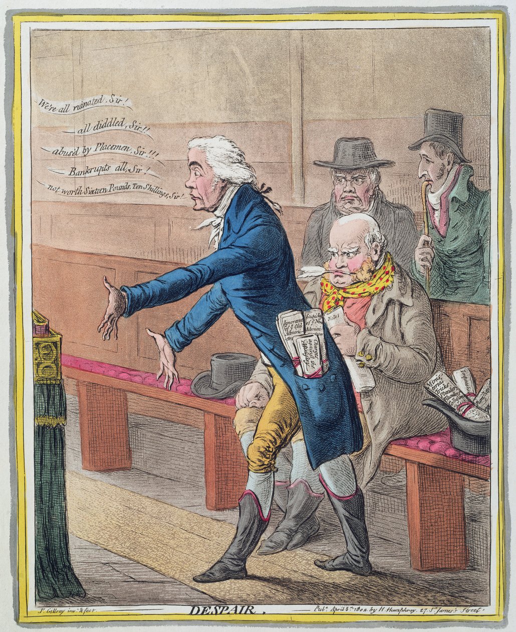 Verzweiflung, veröffentlicht von Hannah Humphrey im Jahr 1802 von James Gillray