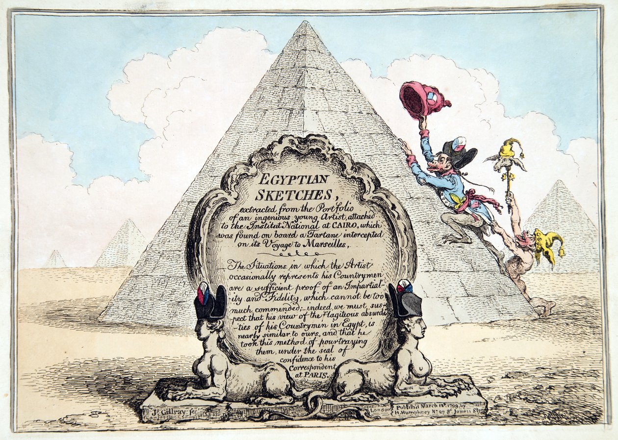 Ägyptische Skizzen, veröffentlicht von Hannah Humphrey 1799 von James Gillray