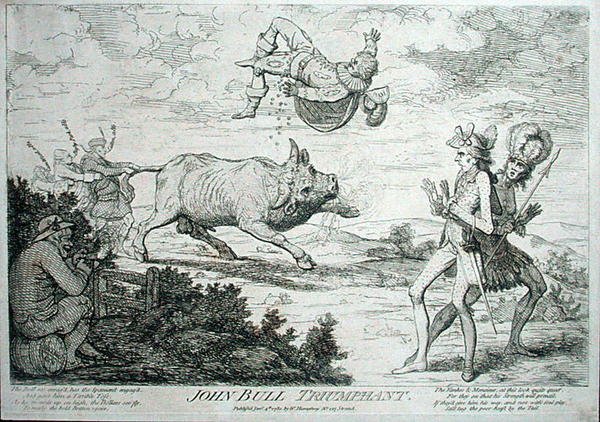John Bull triumphiert, veröffentlicht von William Humphrey im Jahr 1780 von James Gillray