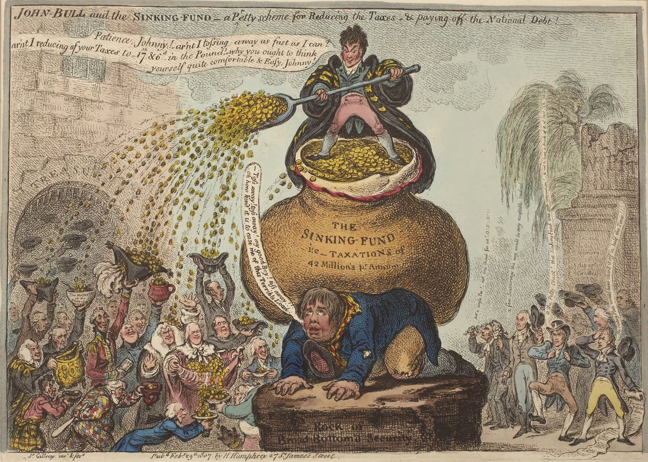 John Bull und der Sinking Fund von James Gillray
