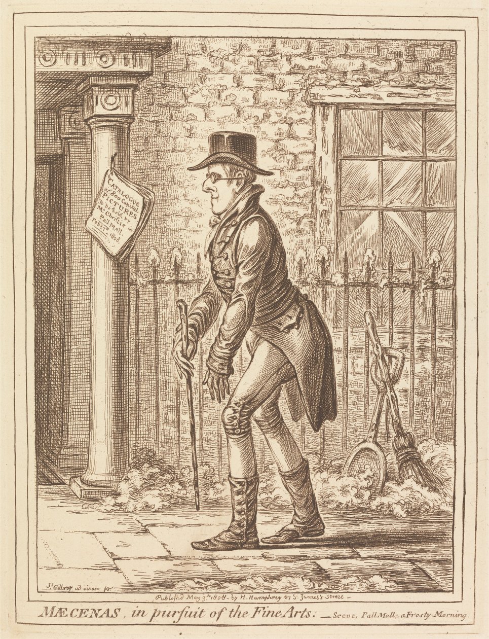 Maecenas, auf der Suche nach den Schönen Künsten von James Gillray