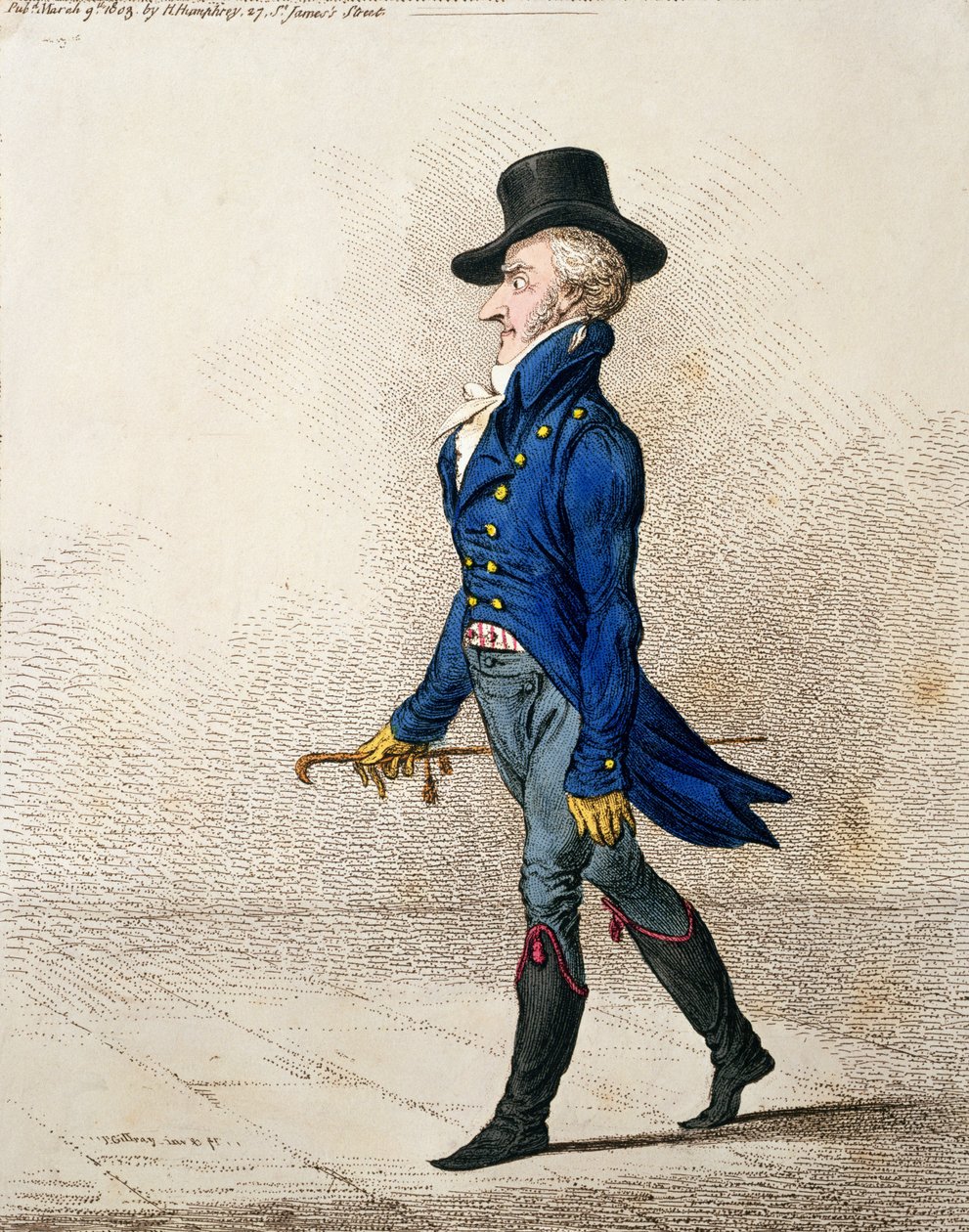 Porträt eines Mannes, veröffentlicht von Hannah Humphrey im Jahr 1803 von James Gillray