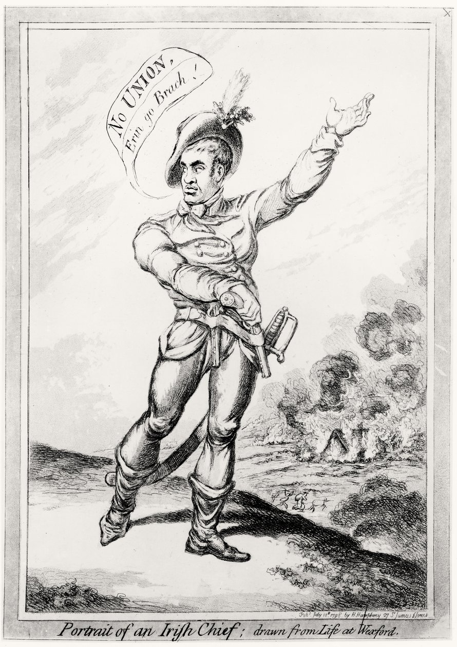 Porträt eines irischen Häuptlings, nach dem Leben in Wexford gezeichnet, veröffentlicht von H. Humphrey, 10. Juli 1798 von James Gillray