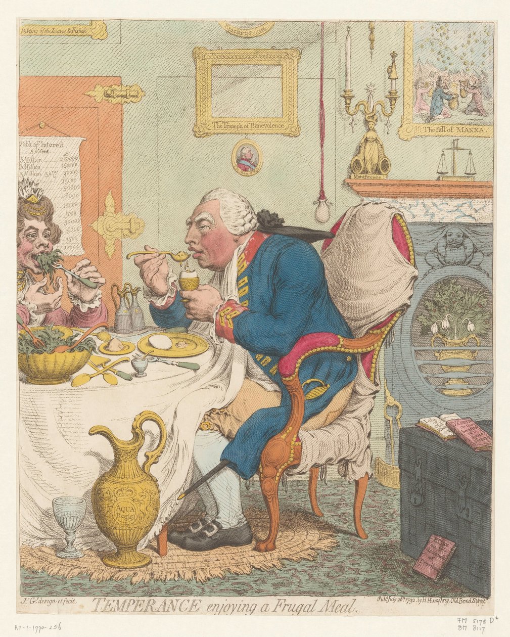 Karikatur auf George III, 1792 von James Gillray