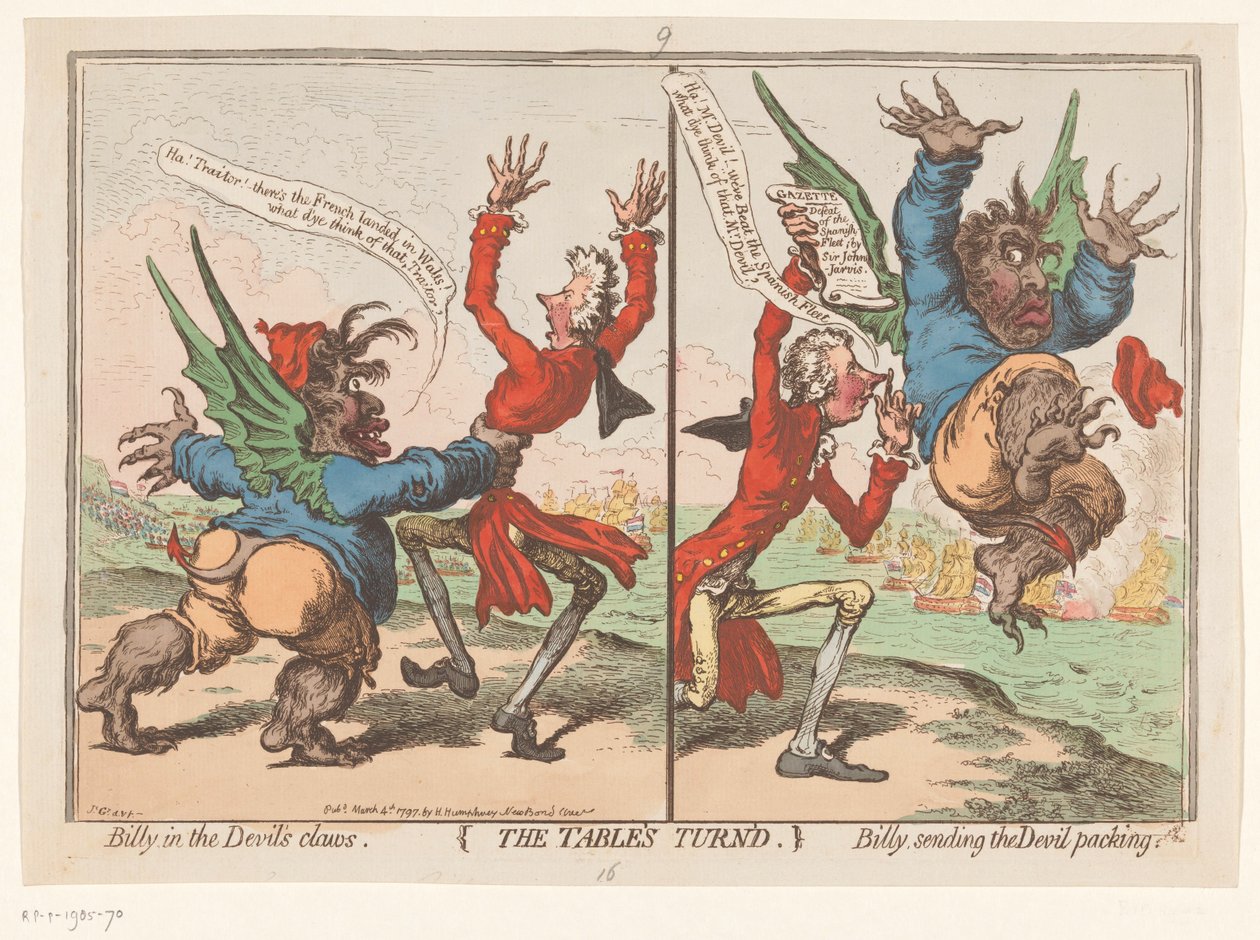 Karikatur von William Pitt und Charles Fox, 1797 von James Gillray