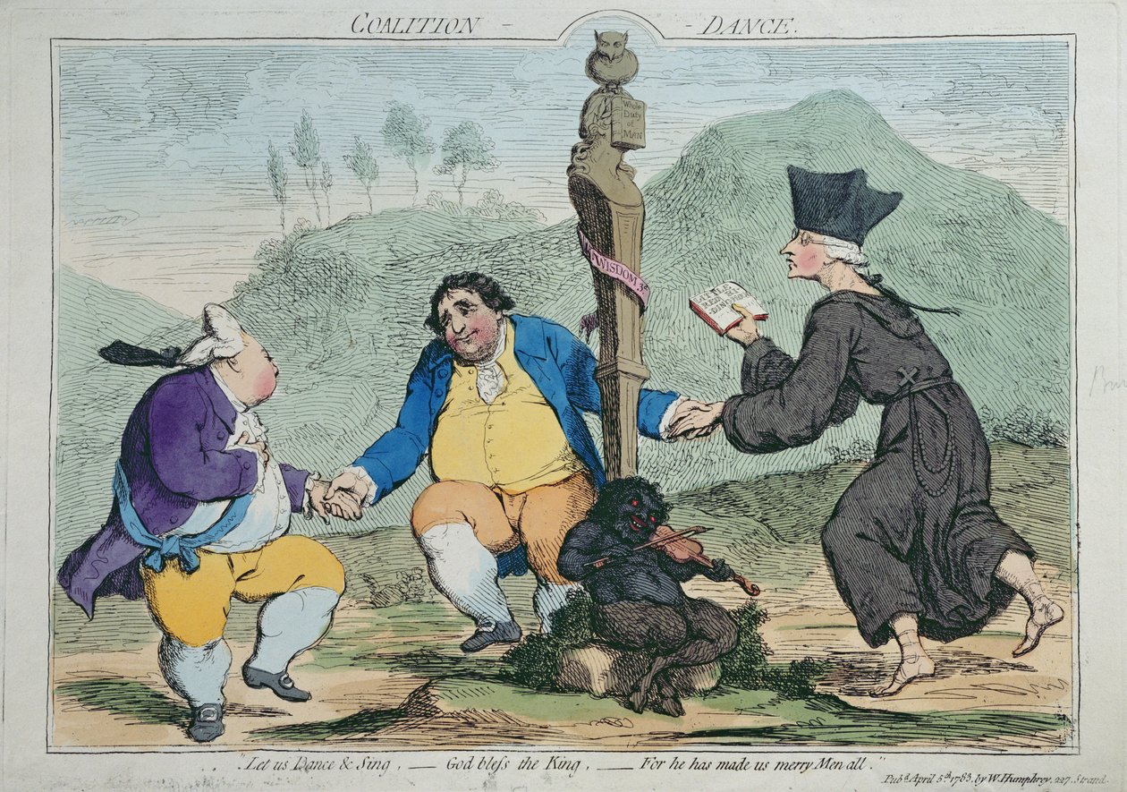 Der Koalitionstanz, veröffentlicht von William Humphrey 1783 von James Gillray
